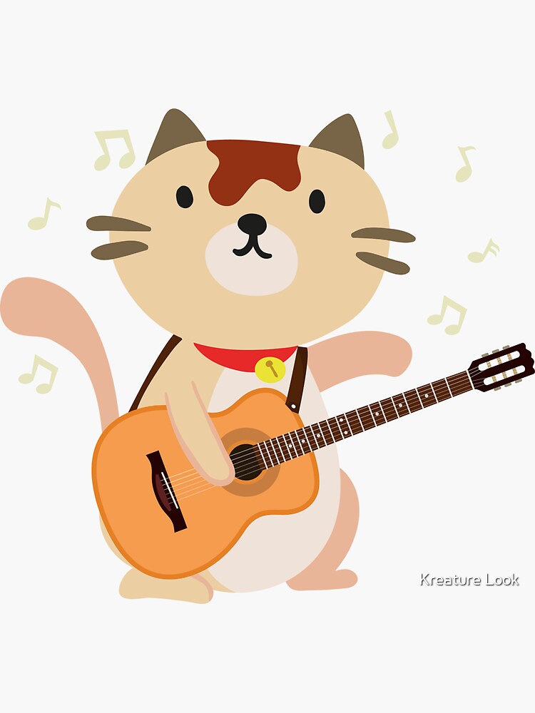 "Cat Playing Guitar | guitarists tshirt | guitar gifts for men | guitar