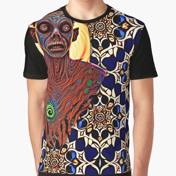 Painted Desert Dreams Indian Zombie Portrait Graphic Design Graphic T-Shirt
