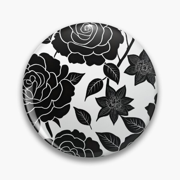 Item preview, Black and white rose pattern designed and sold by patterncrow.
