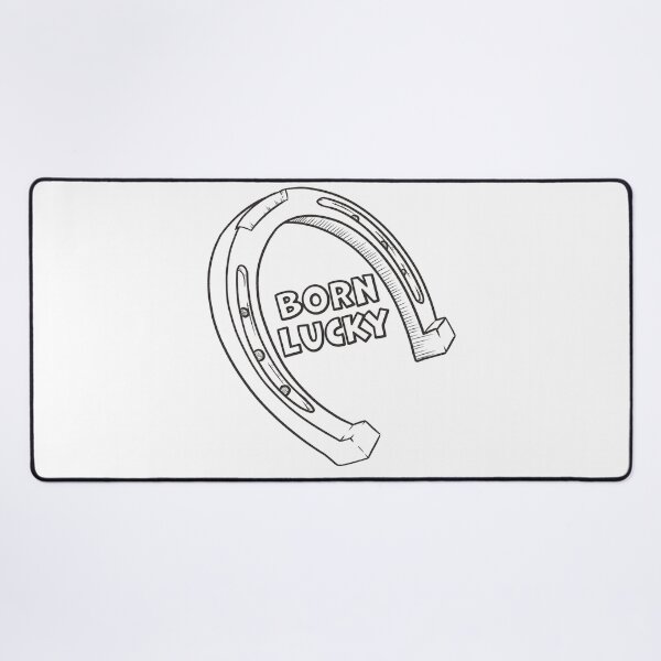 Item preview, Born Lucky Horseshoe Lucky Charm Illustration designed and sold by CreativeDraws42.