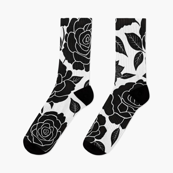 Item preview, Black and white rose pattern designed and sold by patterncrow.