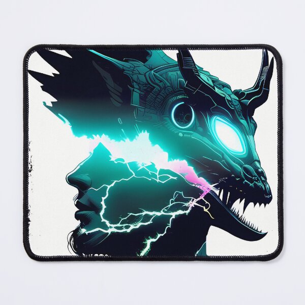 Aperçu de l'œuvre Conception d'autocollant cyberpunk du dieu crocodile égyptien Sobek : fusionnez la mythologie antique avec la technologie futuriste ! créée et vendue par Mytho Merch.