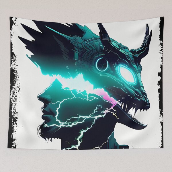 Item preview, Sobek Egyptian Crocodile God Cyberpunk Sticker Design: Merge Ancient Mythology with Futuristic Tech! designed and sold by Mytho Merch.