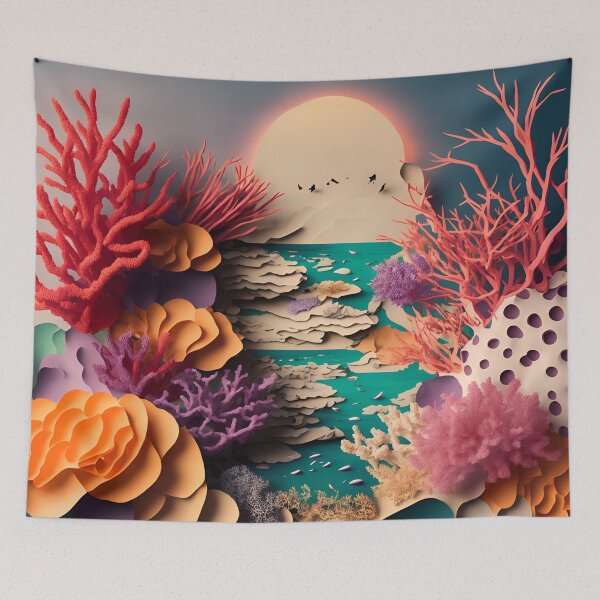 Item preview, Coral Reef Summer in Paper art style designed and sold by FormFinder.