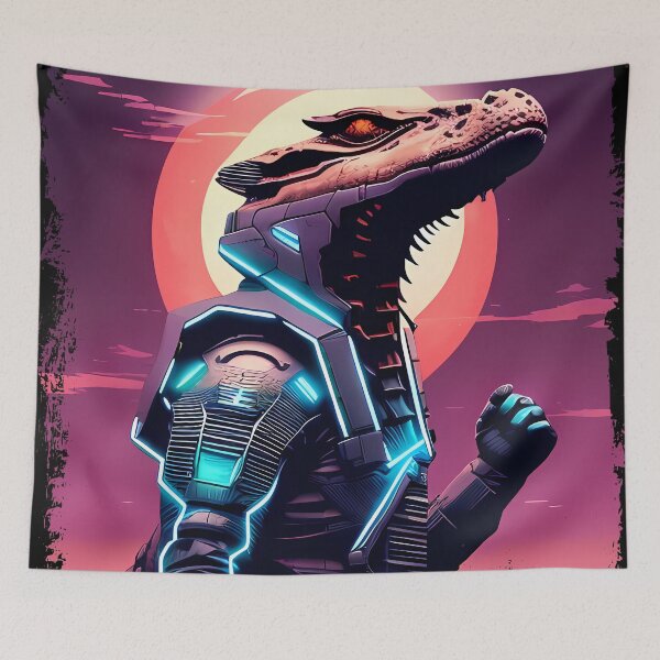 Item preview, Sobek Egyptian Crocodile God Cyberpunk Sticker Design: Merge Ancient Mythology with Futuristic Tech! designed and sold by Mytho Merch.
