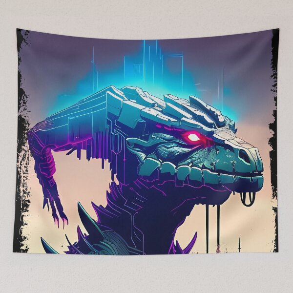 Item preview, Sobek Egyptian Crocodile God Cyberpunk Sticker Design: Merge Ancient Mythology with Futuristic Tech! designed and sold by Mytho Merch.