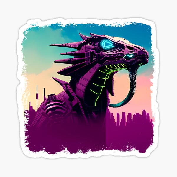 Item preview, Sobek Egyptian Crocodile God Cyberpunk Sticker Design: Merge Ancient Mythology with Futuristic Tech! designed and sold by Mytho Merch.