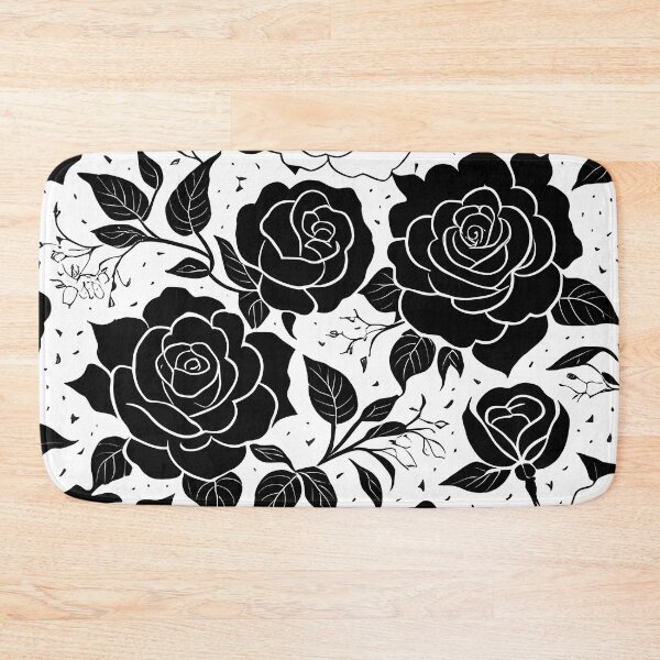 Item preview, Black and white rose pattern,drawing,vintage designed and sold by patterncrow.