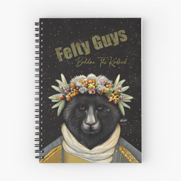 Item preview, Felty Guys. Bohdan The Kodkod. Animal In Floral Crown Portrait. designed and sold by LisaTumi.art.