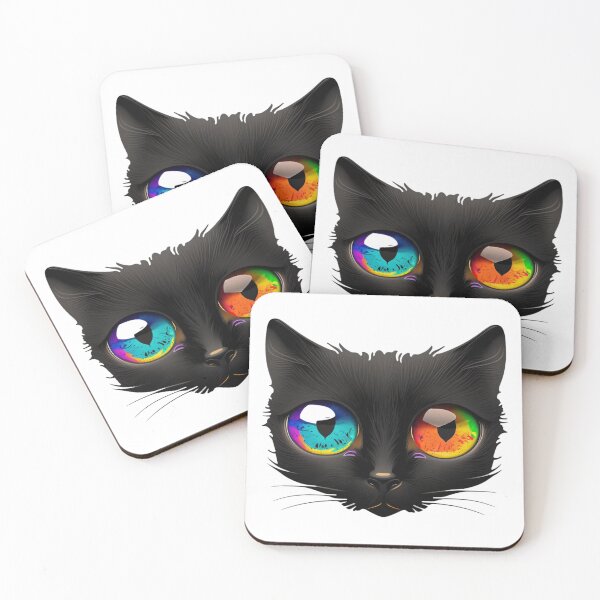 Item preview, Rainbow-Eyed Cat: A Cute Synesthetic Sticker designed and sold by kfir marco.