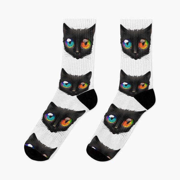 Item preview, Rainbow-Eyed Cat: A Cute Synesthetic Sticker designed and sold by kfir marco.