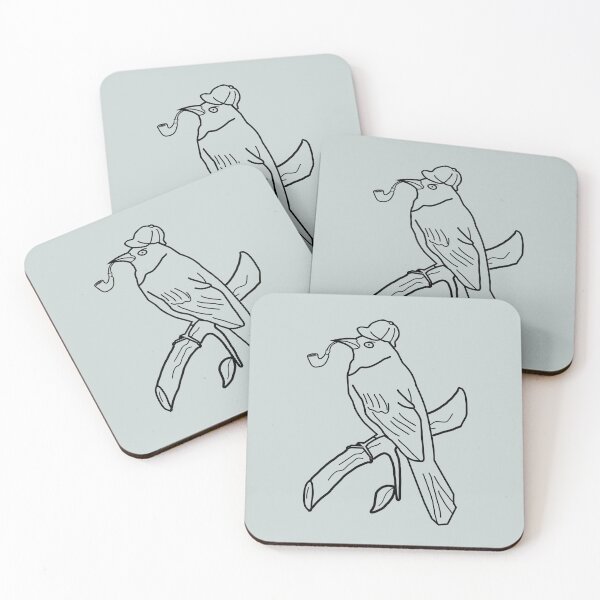 Item preview, Inspector Grackle the Nefarious Bird Detective Character- On Branch designed and sold by ScaperShirts.