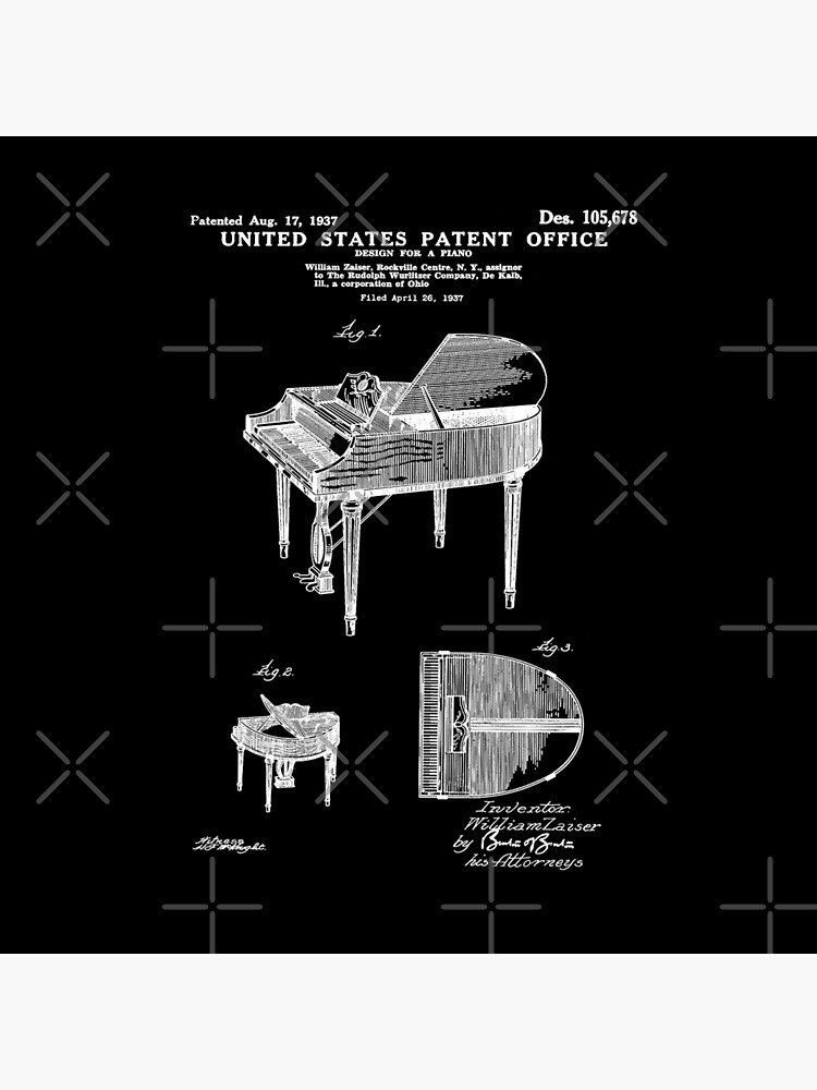 Steinway Grand Piano Patent - Piano Player Art - Black And White Tote Bag  by Patent Press