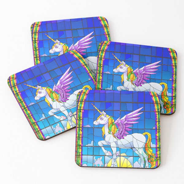 Item preview, Winged Unicorn in Stained Glass designed and sold by AuroraSpringer.