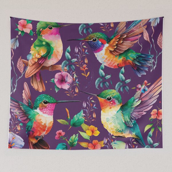 Item preview, HUMMINGBIRD ON DARK PURPLE designed and sold by ORIGENcreate.