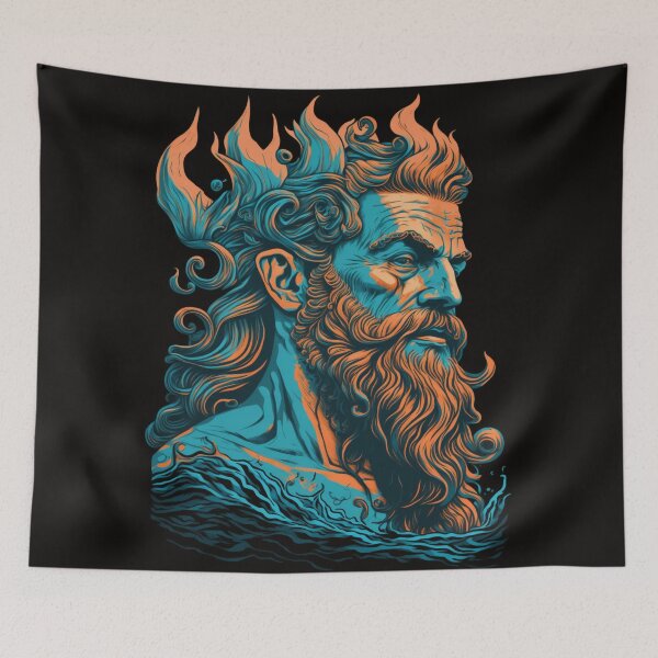 Item preview, Greek god Poseidon illustration designed and sold by Philip-p22.