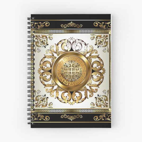 Item preview, Greek Key Cream Gold Medallion Black and Gold designed and sold by Yiorgos Designs.