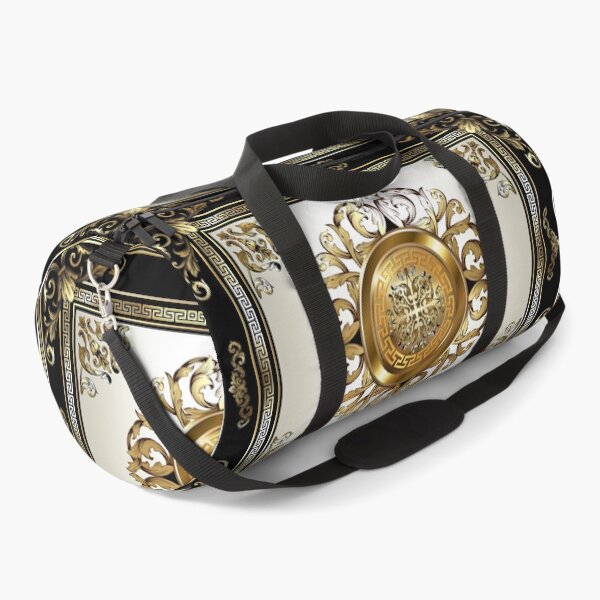 Item preview, Greek Key Cream Gold Medallion Black and Gold designed and sold by Yiorgos Designs.