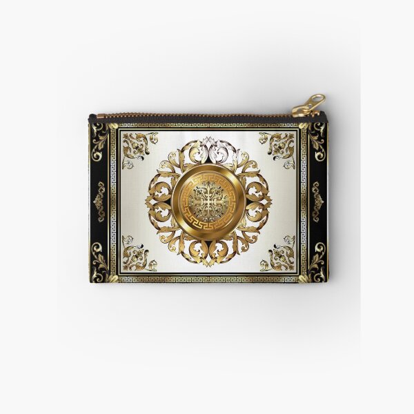 Item preview, Greek Key Cream Gold Medallion Black and Gold designed and sold by Yiorgos Designs.