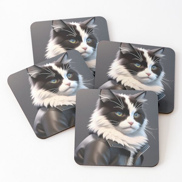 Item preview, Cat in Leather Jacket - Modern Digital Art designed and sold by Ai-michiart.