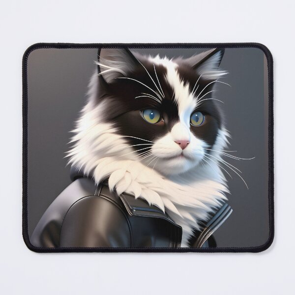 Item preview, Cat in Leather Jacket - Modern Digital Art designed and sold by Ai-michiart.