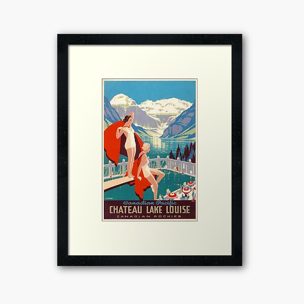 Aperçu de l'œuvre Affiche de voyage vintage - Chateau Lake Louise, 1938. créée et vendue par Gin  Neko.