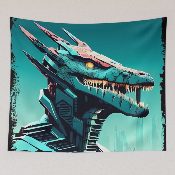 Item preview, Sobek Egyptian Crocodile God Cyberpunk Sticker Design: Merge Ancient Mythology with Futuristic Tech! designed and sold by Mytho Merch.