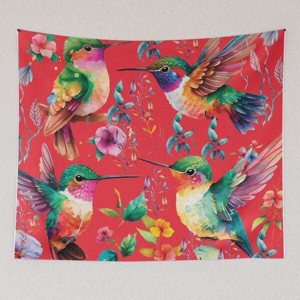 Item preview, HUMMINGBIRDS ON RED- HUMMINGBIRDS ON RED designed and sold by ORIGENcreate.