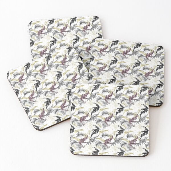Item preview, Tropical Palms, Fern in Wine And Black  designed and sold by ChicoryJunction.