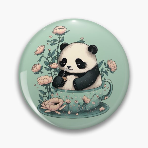 Item preview, Whimsical Panda Bear, Cute Panda in Tea Cup, Kawaii Panda designed and sold by LilianasDesign.