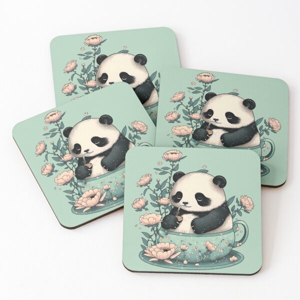 Item preview, Whimsical Panda Bear, Cute Panda in Tea Cup, Kawaii Panda designed and sold by LilianasDesign.