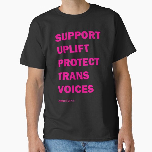 Artikel-Vorschau von Unterstützen Sie Trans-Stimmen in rosa Großdruck, designt und verkauft von QMUNITY.