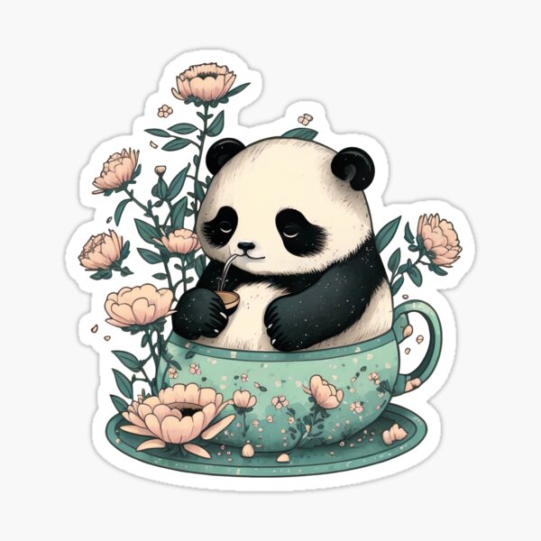 Panda Cup, Cute Glass Panda Teacups, Panda Glass Coffee Cups with Lid