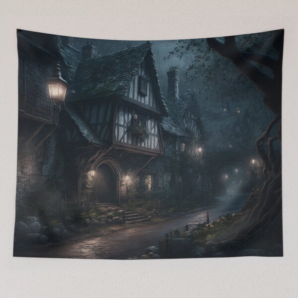 Item preview, Village At Night designed and sold by letsgetinspired.