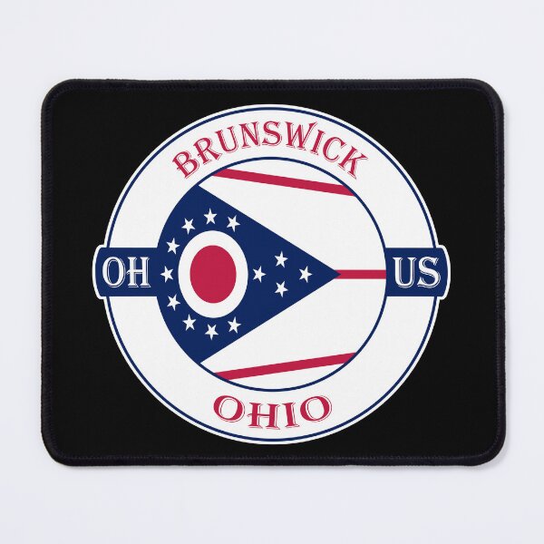 Item preview, Brunswick Ohio Flag USA Seal Stamp Badge Travel Souvenir designed and sold by TeeHome.