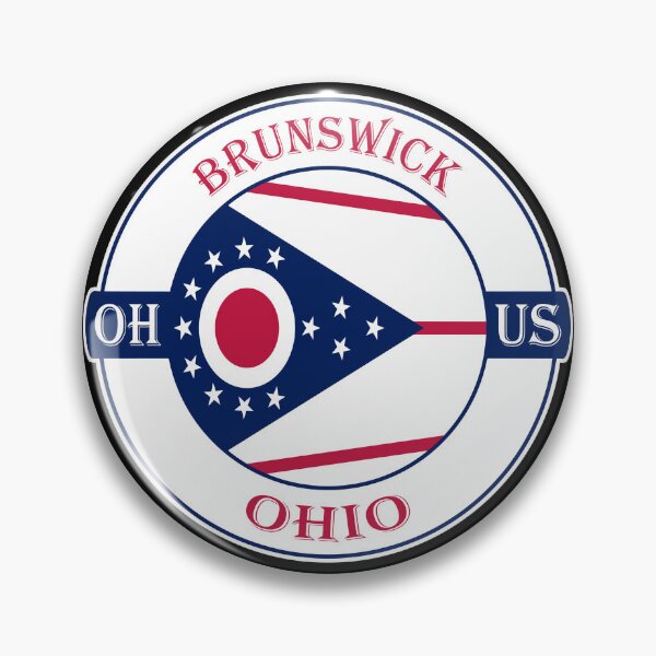 Item preview, Brunswick Ohio Flag USA Seal Stamp Badge Travel Souvenir designed and sold by TeeHome.