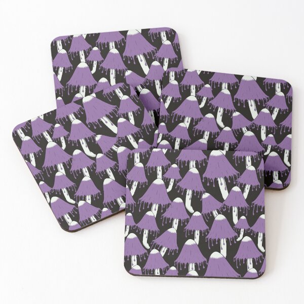 Item preview, Creepy Purple Dripping Mushroom Field Pattern designed and sold by CreativeDraws42.