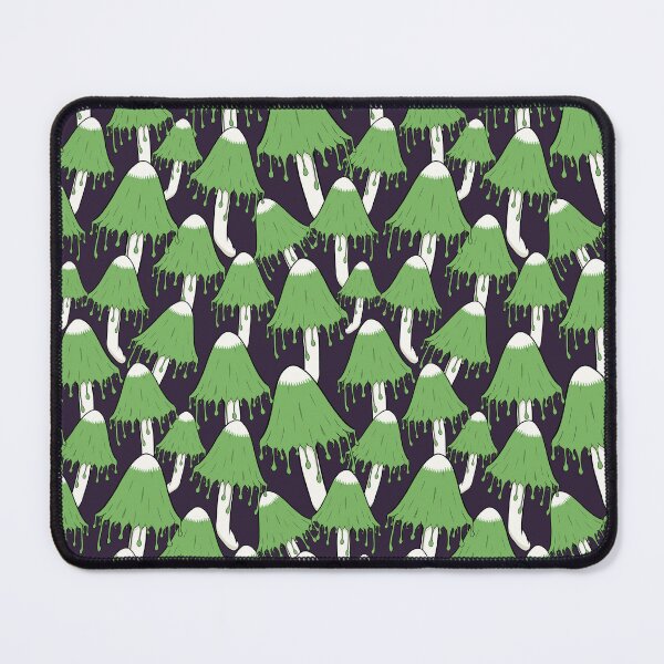 Item preview, Creepy Green Dripping Mushroom Field Pattern designed and sold by CreativeDraws42.