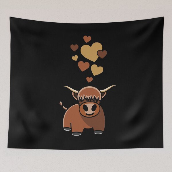 Item preview, Highland Cow With Hearts designed and sold by eternallygifted.