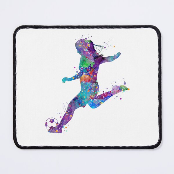 Item preview, Girl Soccer Player Shooting Pose Watercolor designed and sold by LotusGifts.