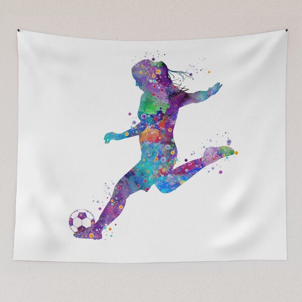 Item preview, Girl Soccer Player Shooting Pose Watercolor designed and sold by LotusGifts.