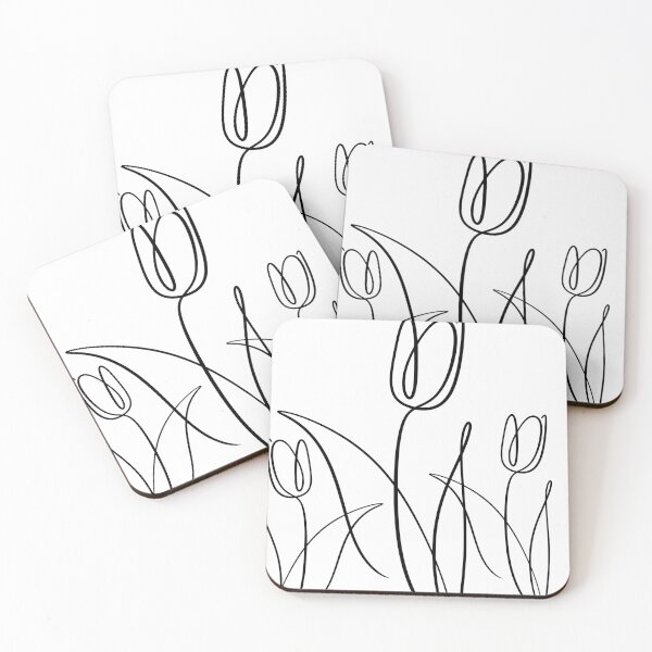 Item preview, Black and white Tulips Flower designed and sold by DamarisArtDecor.