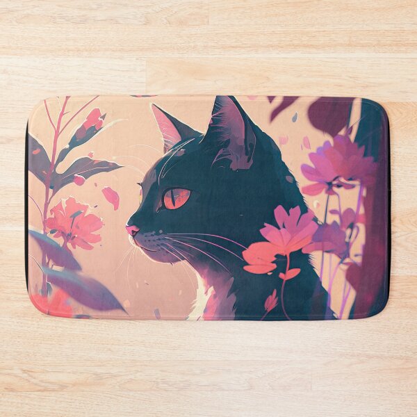 Item preview, cat and flowers designed and sold by FelpoStore.