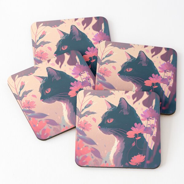 Item preview, cat and flowers designed and sold by FelpoStore.