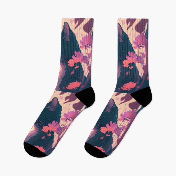 Item preview, cat and flowers designed and sold by FelpoStore.