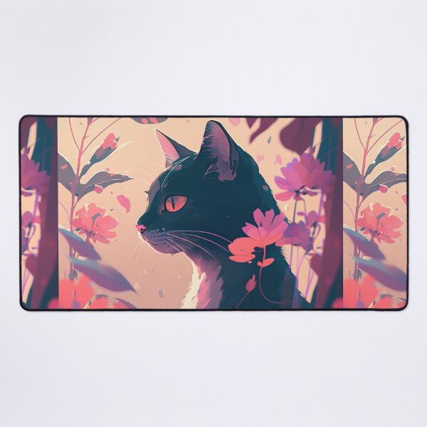 Item preview, cat and flowers designed and sold by FelpoStore.