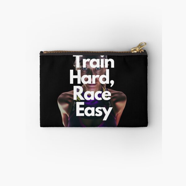 Item preview, Train Hard, Race Easy Triathlon White on Black performance training incandescent lighting designed and sold by Triathlongram.