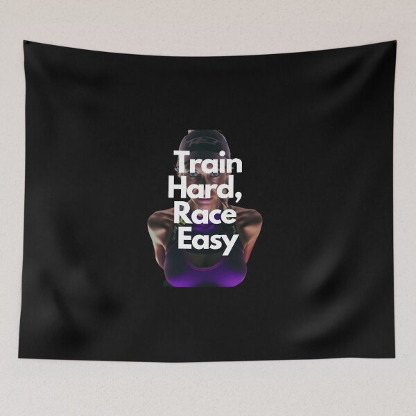 Item preview, Train Hard, Race Easy Triathlon White on Black performance training incandescent lighting designed and sold by Triathlongram.