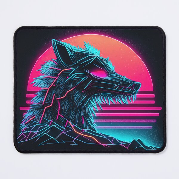 Item preview, Synthwave Howl: Roaming in the Neon Wilderness designed and sold by Mullet Monkey.