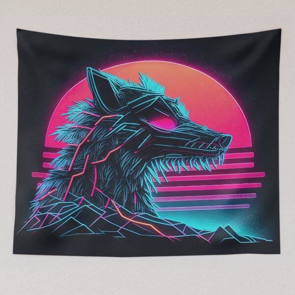 Item preview, Synthwave Howl: Roaming in the Neon Wilderness designed and sold by Mullet Monkey.